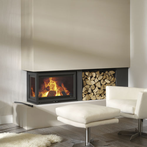 Inserto per camini ad angolo - Dik Geurts - Instyle Corner 660 Low - DRU - a legna / in acciaio / contemporaneo