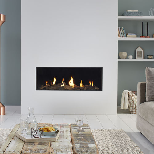Focolare chiuso a gas - DRU - Global 100 BF - DRU - a 1 faccia / in acciaio / in vetro