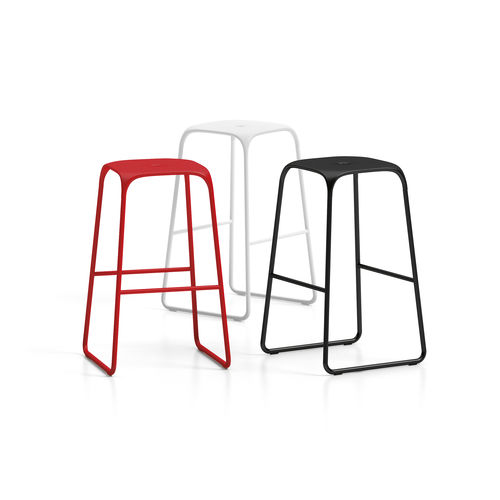 Sgabello da bar design minimalista - BOBO - Connection - in polipropilene / con supporto in acciaio cromato / a slitta