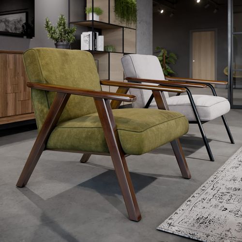 Poltrona contemporanea - CAMDEN - Connection - in tessuto / in rovere / in teak