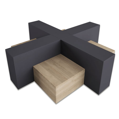 Panca contemporanea - Islands - Connection - in legno / con schienale / senza braccioli