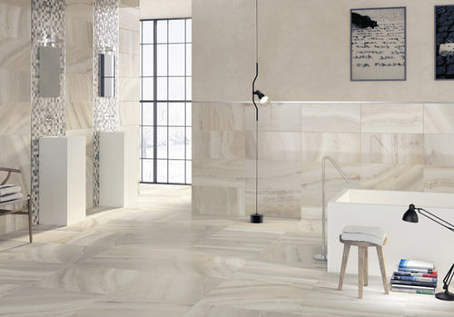 Piastrella in gres porcellanato - RIVERLAND : WHITE - Century - levigata / da bagno / da pavimento