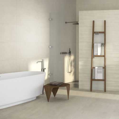 Piastrella in gres porcellanato - BUILD : FORM WHITE LINEAR - Naxos - opaca / da interno / da parete