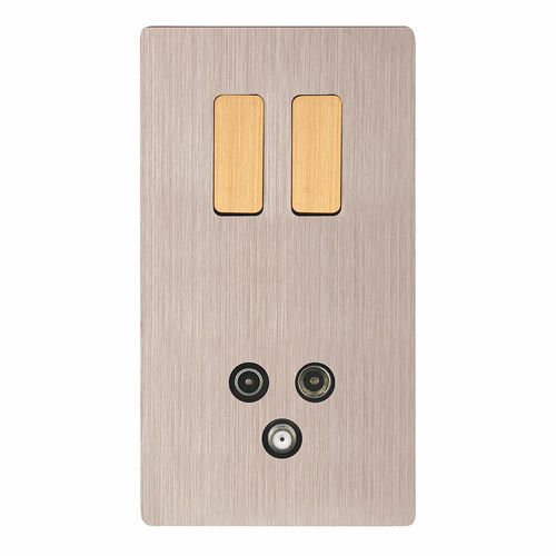 Interruttore a bascula - M - MOD ELEC - ad incasso / doppio / in ottone