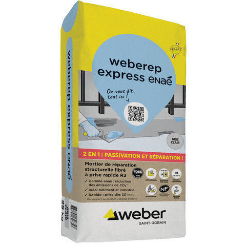Malta di riparazione - WEBEREP EXPRESS ENA&Eacute; - Weber Industries - di rasatura / di protezione / per calcestruzzo cellulare