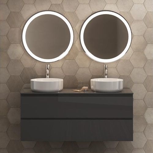 Mobile lavabo doppio - SIGNATURE - karol - sospeso / in legno / contemporaneo