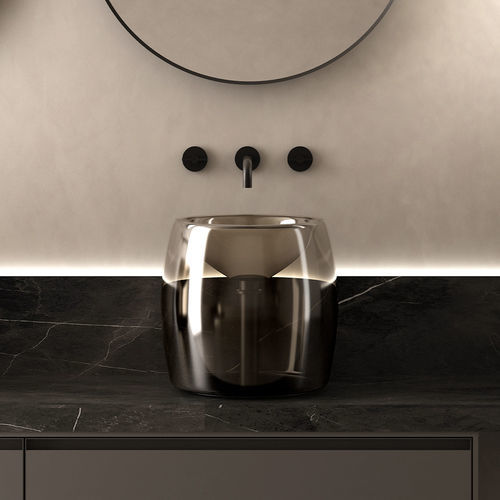 Lavabo da appoggio - LV TOSCA - karol - in vetro soffiato / personalizzabile / trasparente