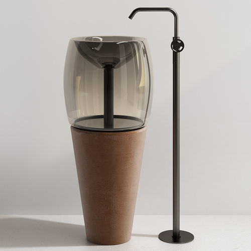 Lavabo totem - FS TOSCA - karol - in vetro soffiato / trasparente / conico