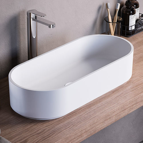 Lavabo da appoggio - CS - karol - in Solid Surface / lucido / finitura opaca