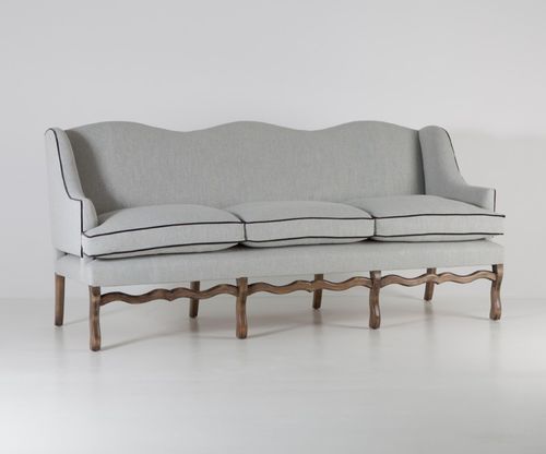 Divano classico - FELIX - William Yeoward - in tessuto / grigio / 3 posti