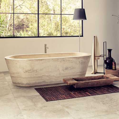 Vasca da bagno ovale - PARIS - PIETRE DI RAPOLANO PDR SRL - da appoggio / per ambiente abitativo / in travertino