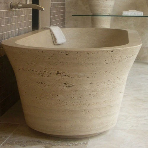 Vasca da bagno ovale - CONO - PIETRE DI RAPOLANO PDR SRL - da appoggio / ad uso professionale / per ambiente abitativo