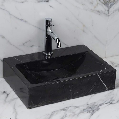 Lavabo da appoggio - BACK - PIETRE DI RAPOLANO PDR SRL - in marmo / lucido / rettangolare