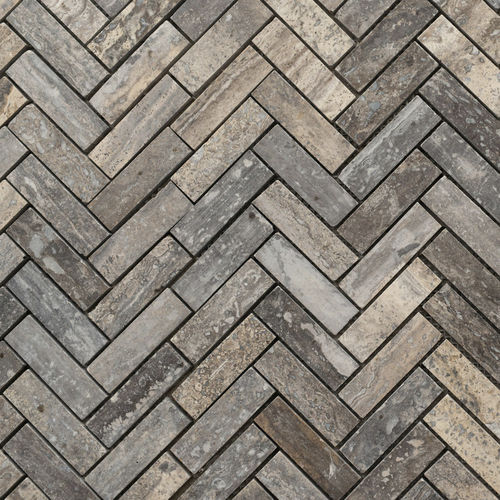 Mosaico in travertino - SPINA PICCOLA BLACK  - PIETRE DI RAPOLANO PDR SRL - levigato / liscio / anticato