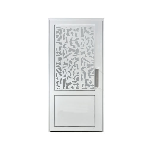 Porta d'ingresso - IBISCUS - decayeux - in acciaio / a bilico con asse laterale / contemporanea