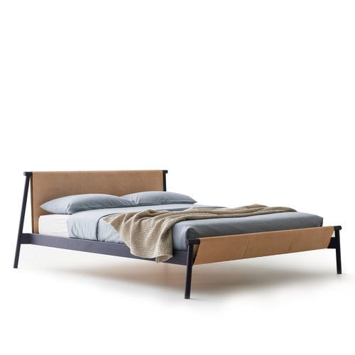 Letto matrimoniale - Jack-e - Bolzan Srl-Società Benefit - contemporaneo / con testiera in pelle / Made in Italy