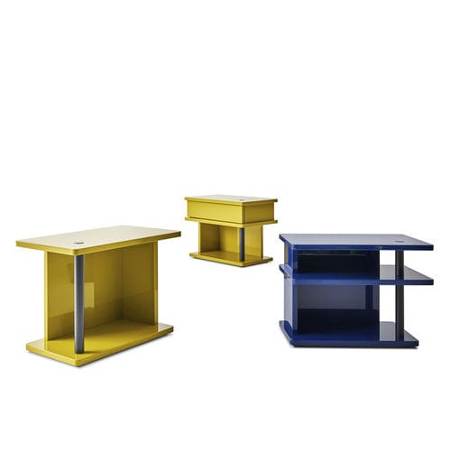 Comodino contemporaneo - Dominic - Bolzan Srl-Società Benefit - in HDF / rettangolare / con cassetti