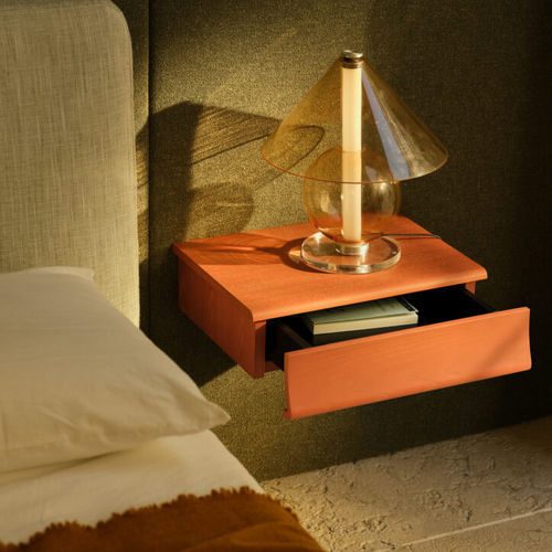 Comodino contemporaneo - RIDEAUX  - Bolzan Srl-Società Benefit - in legno / rettangolare / sospeso