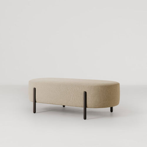 Divanetto imbottito contemporaneo - FLAG BENCH - Bolzan Srl-Società Benefit - in tessuto / con supporto in legno / in legno