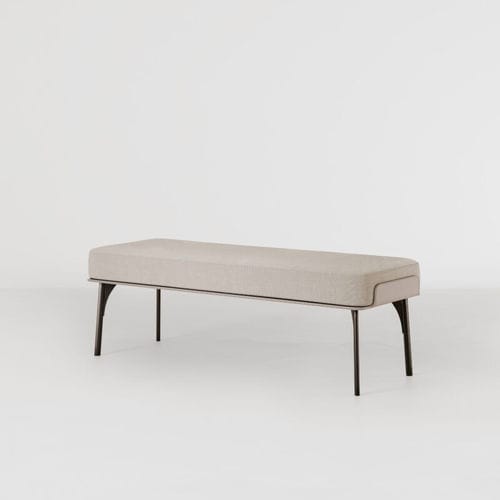 Divanetto imbottito contemporaneo - GABRI BENCH - Bolzan Srl-Società Benefit - in tessuto / in pelle / imbottito