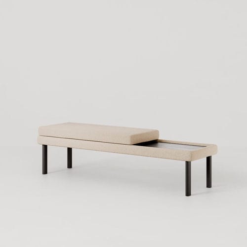 Divanetto imbottito contemporaneo - MARTY BENCH - Bolzan Srl-Società Benefit - in tessuto / in pelle / imbottito