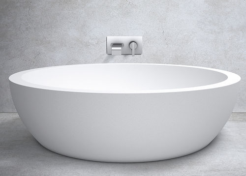 Vasca da bagno rotonda - LUNAR - apaiser - da appoggio / in composito / bianca