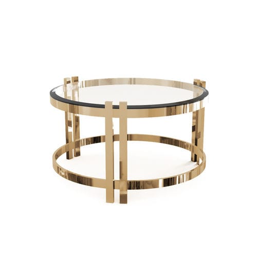 Tavolino basso contemporaneo - MARIE CENTER - Ccastro Lighting - in vetro / in ottone / rotondo