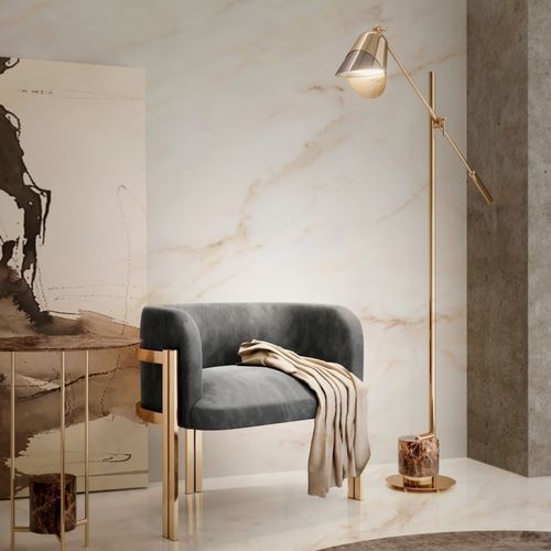 Lampada da terra - SAVOYE - Ccastro Lighting - in ottone / contemporanea / con cavo