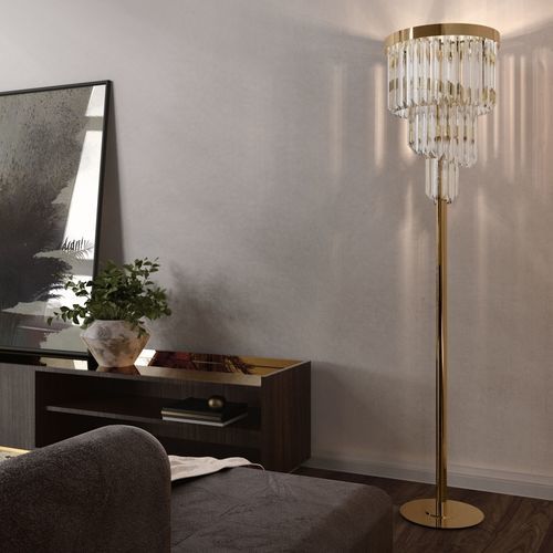 Lampada da terra - ROYAL - Ccastro Lighting - in ottone placcato oro / in cristallo / classica