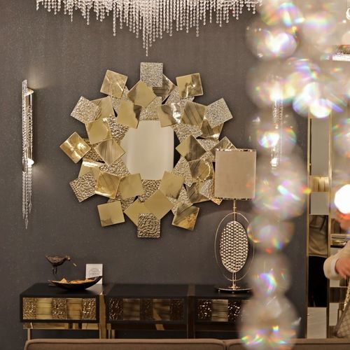 Specchio a muro - MONDRIAN - Ccastro Lighting - design originale / in ottone / dorato