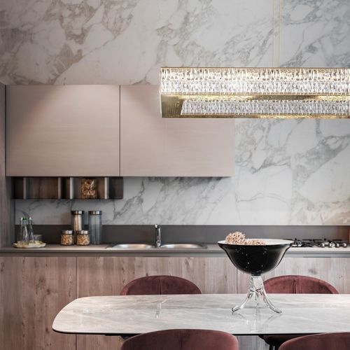 Lampadario contemporaneo - SPACIUM - Ccastro Lighting - in ottone / contract / rettangolare