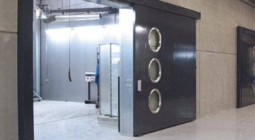 Porta industriale scorrevole - ORPHEUS 1-FLG - Jansen Tore GmbH & Co. KG - in acciaio / automatica / per edifici pubblici