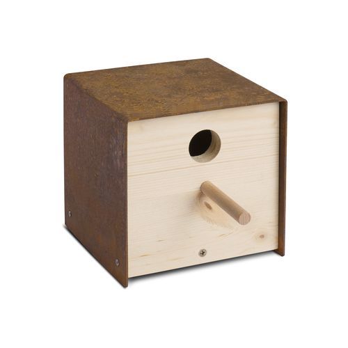 Nido per uccelli in acciaio inossidabile - twitter.iron - keilbach design and products - in legno / autoportante / sospeso