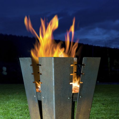 Braciere da giardino a legna - fuji - keilbach design and products - in acciaio / rettangolare / ruggine