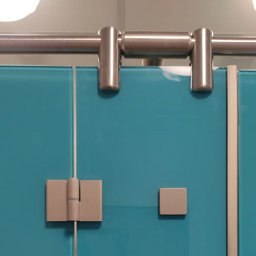 Cabina per bagni pubblici in vetro temprato - Catalogs - GFS Design - in acciaio inossidabile / per doccia