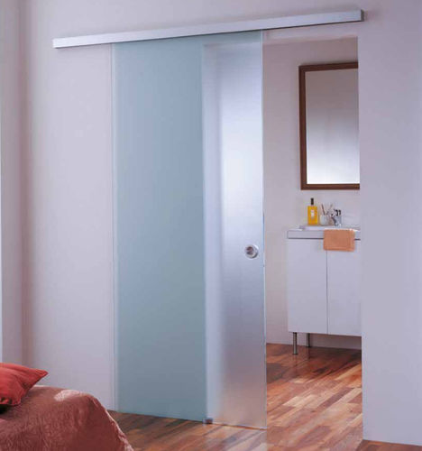 Sistema scorrevole in acciaio inossidabile - OPEN - GFS Design - per porta in vetro / a muro / per uso residenziale