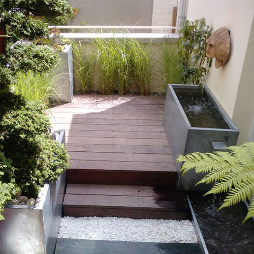 Fontana da giardino - STUDIO IN SITU - Tonton Zingueur - in zinco / in zinco titanio / contemporanea