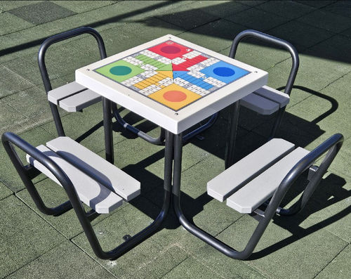 Tavolo da picnic contemporaneo - R2032  - Industrias Agapito - in plastica riciclata / in polietilene ad alta densità HDPE / con supporto in acciaio