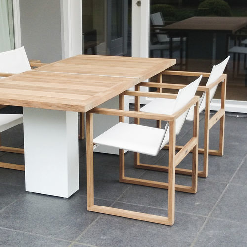 Sedia da giardino contemporanea - BUTAQUE TEAK - FueraDentro - da esterno / in tessuto / in ecopelle