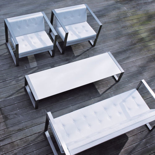 Tavolino basso minimalista - TABLA - FueraDentro - in vetro / in vetro temprato / in teak