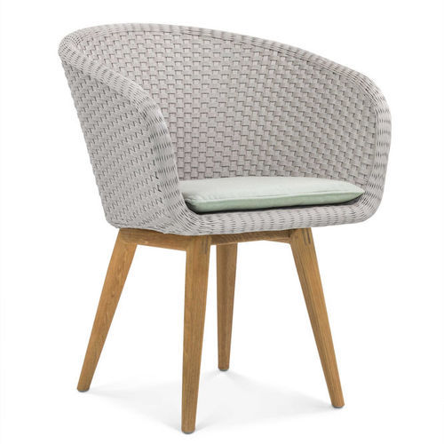 Poltrona contemporanea - SHELL CHAIR TEAK - FueraDentro - in Batyline® / in resina intrecciata / in resina intrecciata