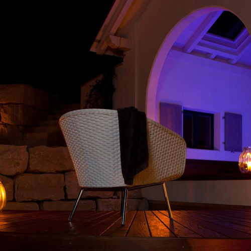 Poltrona contemporanea - SHELL EASY - FueraDentro - in Batyline® / in acciaio inossidabile / in resina intrecciata