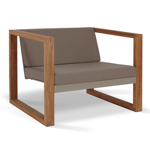Poltrona contemporanea - POLTRONA LOUNGE TEAK - FueraDentro - in Batyline® / in teak / bianca