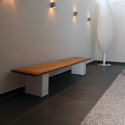 Panca da giardino contemporanea - DOBLE BENCH 160 & 240 - FueraDentro - in teak / in acciaio inossidabile / senza schienale
