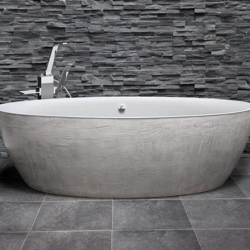 Vasca da bagno ovale - DIP CONCRETE - AQUAdesign - da appoggio / in composito / in acrilico
