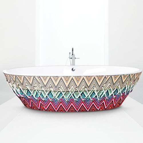 Vasca da bagno ovale - BIG ONE - AQUAdesign - da appoggio / in composito / multicolore