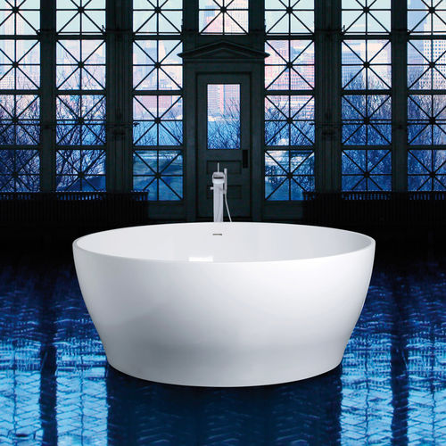 Vasca da bagno rotonda - CUP OF TEA - AQUAdesign - da appoggio / in composito / bianca