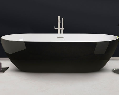 Vasca da bagno ovale - ACCESS 33 BLACK & WHITE - AQUAdesign - da appoggio / in composito / in acrilico