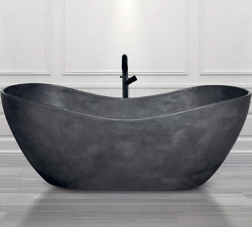 Vasca da bagno ovale - AQUAMAR - AQUAdesign - da appoggio / in composito / nera