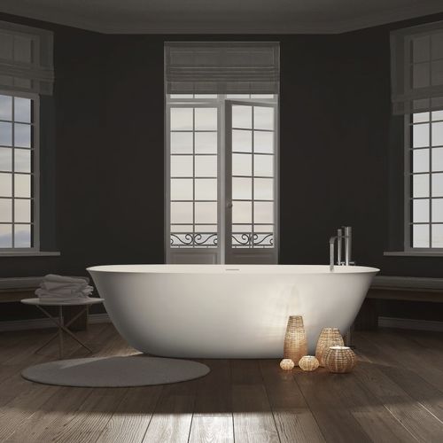 Vasca da bagno ovale - CALICE - AQUAdesign - da appoggio / in Cristalplant® / bianca